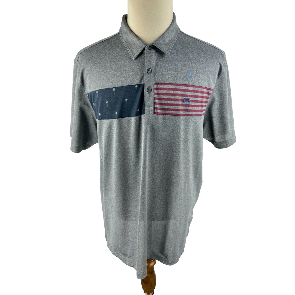 Travis Mathew Sea To Sea Polo‎ Mens 2XL Heather Medium Grey Athleisure Golf